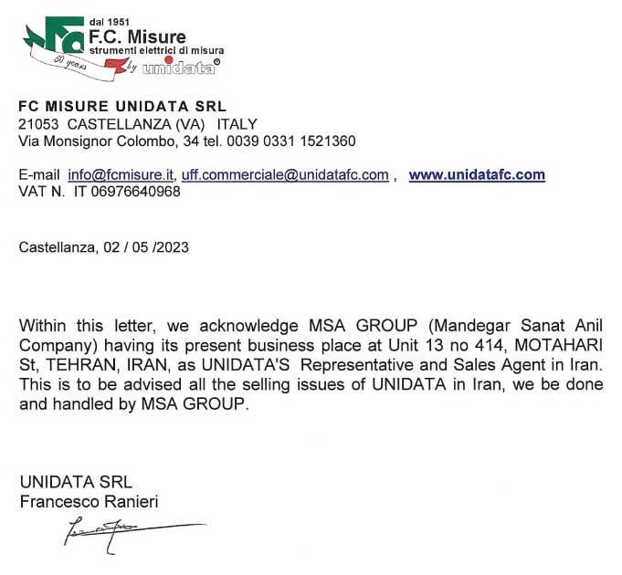 Unidat letter of representation